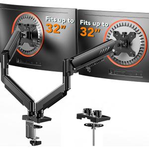 ErGear Dual Monitor Arm, Full Adjustable Monitor Mount for 1332 Screens, Fast Install Computer Monitor Stand with Tool-Free VESA Mount, Max Load 19.8 lbs, Max VESA 100x100mm