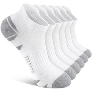 Uporee 6 Pack Men's Ankle Socks With Cushion - Low Cut Athletic Sports Socks for Women Men 6-9/9-12/12-14