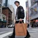 2 x Canvas Tote Bag for Women: Large Capacity Shoulder Bags for Work, Travel, Casual, Message Bag, Tote, Purse, Handbags (Brown)