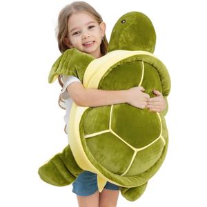 28 inch Big Green Sea Turtle Stuffed Animals Giant Soft Plush Toys, Large Ocean Turtle Plushies Body Pillow, Gifts for Kid Boys, Girls, Girlfriend, Birthday, Valentine's, Christmas