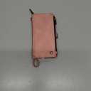 Defencase Compatible with iPhone 15 Pro Case Wallet with RFID Blocking Card Holder for Women Men, PU Leather Magnetic Snap Flip Zipper Strap Wallet Phone Case Fit for iPhone 15 Pro 6.1", Rose Pink