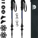 Trekking Poles Collapsible Hiking Poles - 2 Pack Adjustable Aluminum Hiking Sticks, Lightweight Walking Sticks for Women, Men, Seniors, Kids, Walking Poles for Backpacking by Underwood Aggregator (Black)