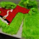 Kids Boys Christmas Cosplay Costume Hooded Santa Claus Tops Green Furry Monster Outfits Size 7-8 years