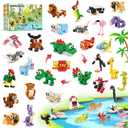 22 Pack Party Favors for Kids  3-in-1 Animal Building Block Toys, Featuring 66 Designs, Goodie Bag Stuffers, Classroom Rewards, Birthday for Kids Ages 6-12