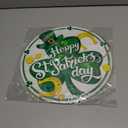 Happy St Patricks Day Door Decor, Green Shamrock Clover Farmhouse Wood Door Hanger, Spring Rustic Wooden Wreath Pediment Plaque Spring Farmhouse Wooden Wreath Indoor Wall Hanging Decoration