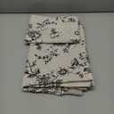 jinchan Polyester Blend Valance Curtain Farmhouse Window Decor Floral Print for Kitchen Living Room Double Layer Light Filtering Valance 16 Inches Window Treatment 1 Panel Rod Pocket Black on Beige