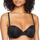 Maidenform Self Expressions Strapless Demi Bra, Smoothing Underwire Bra, 5-Way Convertible T-Shirt Bra (34D, Black)