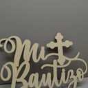 Mi Bautizo Wood Sign  Baptisms and Religious Celebrations Baby Shower Supplies, Wooden Mi Bautizo Hanging Decor for First Communion Party Backdrop (Mi Bautizo Wooden Backdrop)