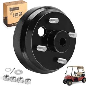 Golf Cart Brake Drum Hub Assembly for EZGO TXT PDS 1982-up Electric & 1982-1993 2-Cycle Gas, Replace OEM# 19186G1P