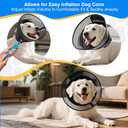 Inflatable Dog Cone for Dogs After Surgery,Soft Adjustable Elizabethan Collar for Large Dogs,2-in-1 Dog Cone with Detachable Shield,Anti-Anxiety Comfortable Pet E-Collar Prevents Licking Wounds(L)