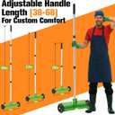 Thatch Rake for Lawn, 15-Inch Dethatcher Rake with Rolls Adjustable 0-15°