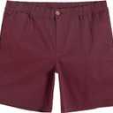 maamgic Men's Classic-fit 7" Cotton Casual Shorts Elastic Waistband with Multi-Pocket Daily Wear Walking Summer Outfit Size 30