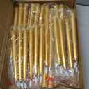 Rossesay 48 Pcs Flameless LED Taper Candles Battery Operated Candles 4 Sizes of 8.5'', 9.65'', 10.83'', 12.8'' Flameless Candlesticks Flickering for Halloween Christmas Church Wedding(Golden)