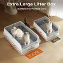 XXXL Stainless Steel Litter Box, 28.1'' Metal Cat Litter Box for Big Cats & Multi-Cat Homes, Low Entry, High Sides, Easy Clean