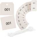 500 Pack Duplicate Auto Park Tags with Attached String,Service Dispatch Numbered Check Tags for Car Permits Repair Coat Check Tickets