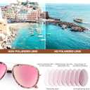 BIRCEN Polarized Sunglasses for Women UV - Protection Womens Retro Mirrored Shades with Acetate Frame BC2001
