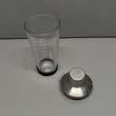 Rabbit 18 oz Glass Cocktail Shaker with Printed Measurements, Multi-Use Stainless Steel Topper with 1.5 oz Jigger Cap and Strainer, 3.94 x 3.54 x 9.06 IN