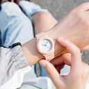 Women's Sport Waterproof Nurse Minimalist Simple Analog Watch - Casual Ladies Watch in Rose Gold Pink