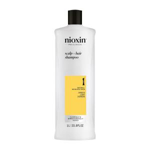 Nioxin System 1 Scalp + Hair Thickening Shampoo | For Natural Hair with Light Thinning | Strengthen Against Breakage with Niacinamide & Biotin (33.8 Fl Oz (Pack of 1))