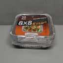 8x8 Aluminum Pans - 20 Pack Disposable Foil Pans, Aluminum Roasting Trays for Holiday Cooking, Parties Meal Prep, Storage, Heating and Baking