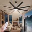 Fanbulous 72 Inch Large Ceiling Fans with Lights, Black Ceiling Fan with Remote Control, Dimmable, 3CCT, Quiet, Modern Ceiling fan For Living Room, Bedroom, Kitchen, Patio, Outdoor