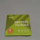 Rabenda 8 Pcs Grippers for Rugs, Non Slip Rug Pads for Hardwood Floors and Tiles, Reusable Rug Tape for Area Rugs, Dual Sided Adhesive Rug Pad Gripper Keep Corners Flat(Black)