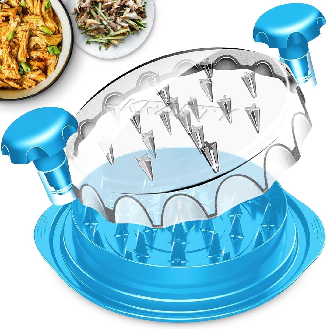 KRAFTY Chicken Shredder, Meat Shredder Tool, Chicken Shredded Tool Twister, Desmenuzador De Pollo, Anti Slip Base, Best For Chicken Breast, Beef, Turkey, Turquoise Color