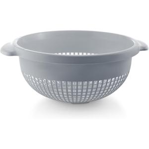 YBM HOME Deep Plastic Strainer Colander with Handle Made of Food Safe BPA-Free Plastic - Durable and Dishwasher Safe - Use for Pasta, Noodles, Spaghetti, Vegetables and More (1, Gray)