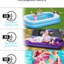 Electric Air Pump for Inflatables- 2×2000mAH Rechargeable Battery Powered Air Mattress Pump- Cordless Portable Air Pump, Quick-Fill Inflator Pump for Camping Air Mattress Bed, Pool Floats Toys, Boats