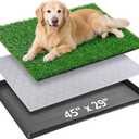 Dog Grass Pad with Tray, 4529 Large Dog Litter Boxes with Artificial Grass, Reusable Washable Pee Pads for Dogs, Indoor Outdoor Pet Toilet Puppy Training Potty for Balcony (45"x29"3 Layer Potty System))