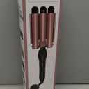 Hair Crimper Hair Waver, Triple Barrel Ceramic, Beginner-Friendly, 2 Temps 320F/410F, Dual Voltage 100-240V, Rose Gold (2 Heat Settings)