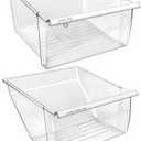 [2 Pack] Upgraded 2188656 Fridge Crisper Drawer UPPER Humidity Control Drawer & 2188664 Crisper Bin LOWER Refrigerator Drawer Replacement For Kenmore Whirlpool Fridge Drawer Parts WRS325FDAM04 Drawer