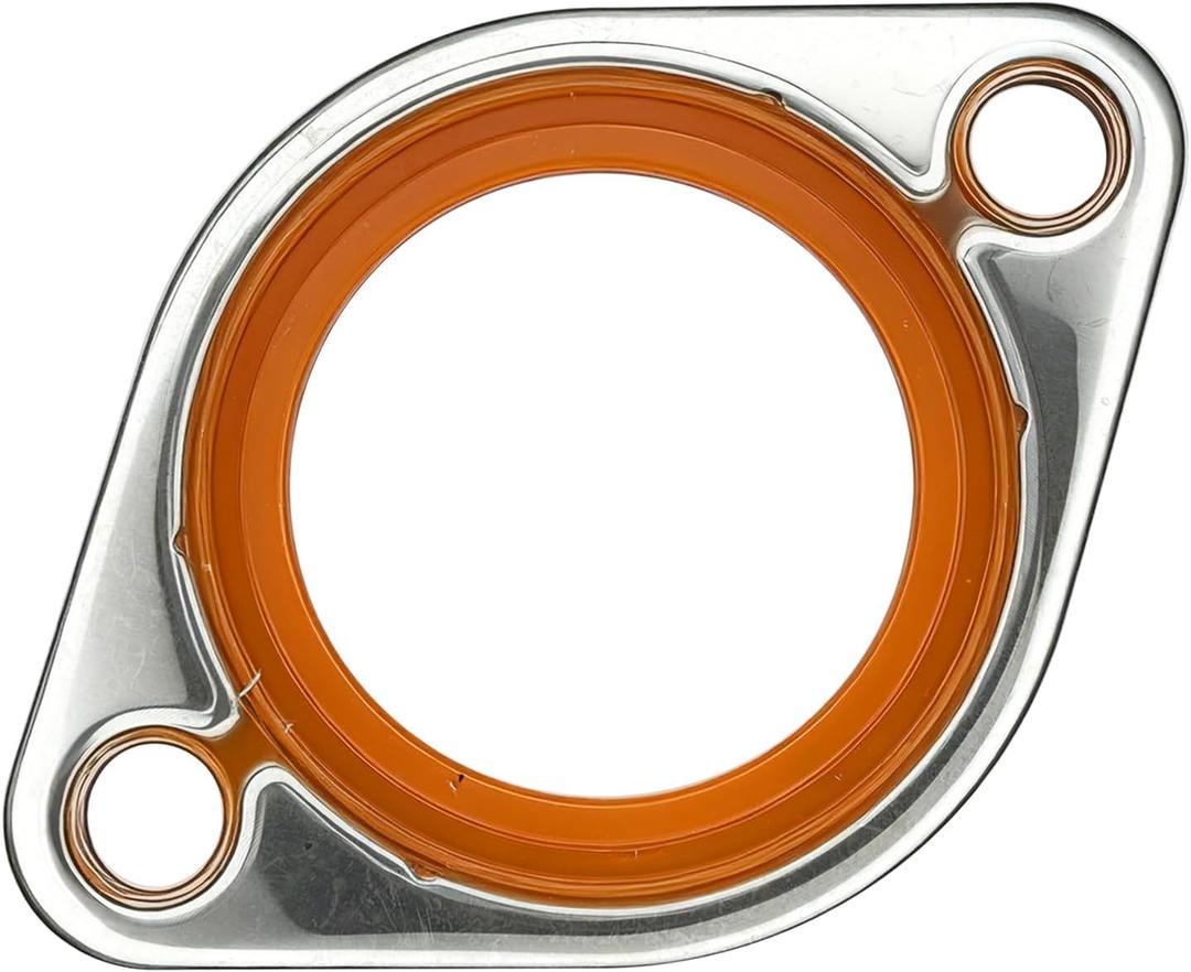 Thermostat Housing Gasket for SBC, Car Thermostat Water Neck Housing Gasket Engine Coolant Outlet Silicone Seal Spacer Replacement with 1/8" Aluminum Carrier for Chevy SBC BBC 265-500(Orange)