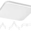 FG701S Universal Update Bathroom Fan Cover with Springs Compatible with Bro-an-NuT-one Small/Medium/Large Size Vent fans,Bathroom Ceiling Square Fan Cover Replacement (White) 13.25" x 13.25" x 1.3"