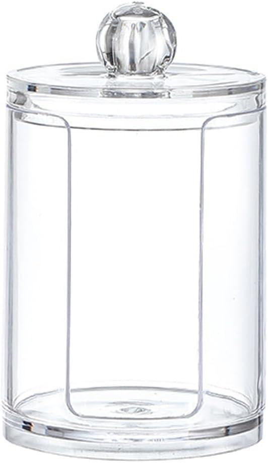 Pack of 1 Clear Cotton Pad Holder with Lid - 10 Oz Plastic Jar for Bathroom Storage, Makeup Organizer, and Cotton Round Holder