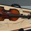 Kmise Violin 4/4 Full Set, High Density Ebony Violins, Glossy Acoustic Fiddle for Adults, Beginners, Students with Violin Case, Strings, Bow Kit, Shoulder Rest, Beginner's Guide (Tiger-Stripe)