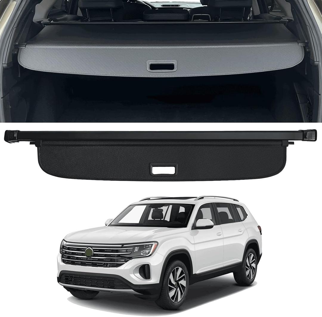 Retractable Trunk Cover Compatible with 2018-2025 Volkswagen VW Atlas Cargo Cover Rear Trunk Security Cover VW Atlas Accessories Privacy Screen Cover