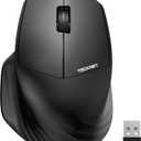 TECKNET Wireless Mouse, 2.4G Computer Mouse, 3 Adjustable DPI Silent Mouse with USB A Receiver, 3 Buttons, 1600 DPI, 6 Months Battery Life, Ergonomic Wireless Mouse for Laptop, PC, Mac, Desktop-Black