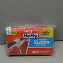 Hefty Slider 1 Gallon Freezer Bags, 56 Count, Gallon Slider Bags for Freezer, Holds Raw Meat, Soups, Prepped Fruits and Veggies, and More, Writable Label, Secure Zip and Click Closure