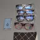 Progressive Multifocus Reading Glasses for Women Men Blue Light Blocking Spring Hinge Square Computer Readers (4 Pack Mixed C)