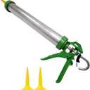 SAUSAGE CAULK GUN KIT- 20 oz/600ml - Manual Drive - 18:1 Thrust - Metal Body - 16" Aluminum Tube - Easy responsive grip