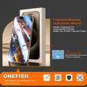 OneFish for iPhone 14 Pro 6.1 inch Tempered Glass Screen Protector 2 Pack Auto Dust-Elimination Easy Installation HD Clear Screen Protector