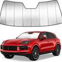Windshield Sun Shade Custom Fit for Porsche Cayenne 2019-2024, Accordion Folding Thick Window Sunshade Block Heat 99% UV Rays Sun Visor Keep Cooler Car Accessories