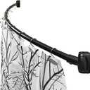 60-Inch Stainless Steel Curved Shower Curtain Rod, 5 Foot Mounted Non-Telescoping Rust Proof (Black)