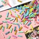 200Pcs Mini Clothes Pins Wooden Colored Small Clothespins Photo Pegs Craft Pictures Clips with Jute Twine Tiny Wood Decorative Clips for Photo Wall Home School Party Arts Projects DIY Decor (Pastel)