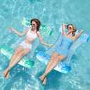 SLOOSH 2 Packs Hammock Pool Floats Adults, 4-in-1 Multi-Purpose Inflatable Pool Floats PVC Water Hammock Lounge Floaties