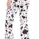 Odefou Bell Bottom Jeans for Women High Waisted Stretch American Flag Flare Jeans Denim Bootcut Pants (White), Size 8