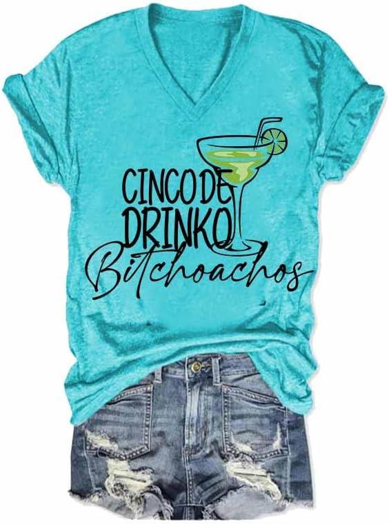 Cinco De Drinko Bitchachos Tshirt Women Cinco De Mayo Shirt Mexican Funny Tee, XX-Large, Teal