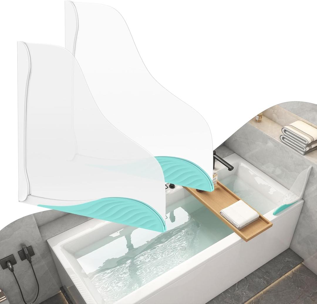 3 x Shower Splash Guard, Splash Guard for Bathtub, Shower Water Guard with Adjustable Silicone Base, Large Water Barrier, Frosted Acrylic & Silicone Base, for Tub, Sinks, Washbasin 11in11in