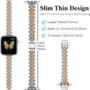 MioHHR Slim Metal Band Compatible with Apple Watch Band 42mm(Series 11 10) 41mm(Series 9 8 7) 40mm(Series 6 5 4 SE3/2/1) 38mm(Series 3 2 1),Stainless Steel iWatch Bands for Women, Silver/Rose Gold